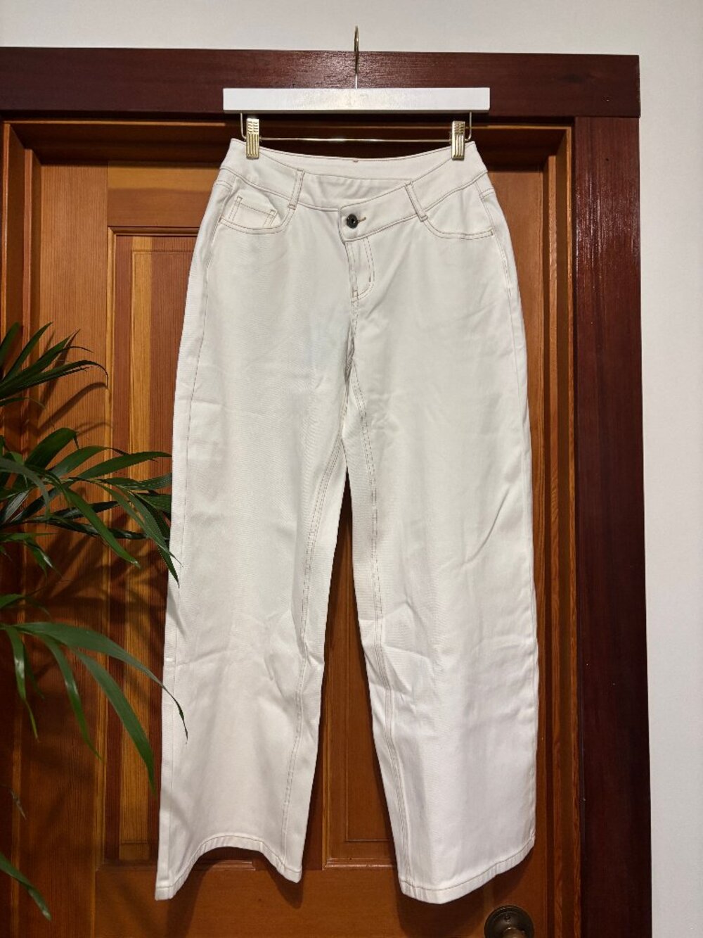 Halara Flex™ Asymmetric Low Rise Zipper Pockets Baggy Wide Leg Washed Casual J - Picture 12 of 14